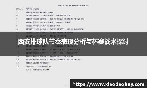 西安排球队节奏表现分析与杯赛战术探讨